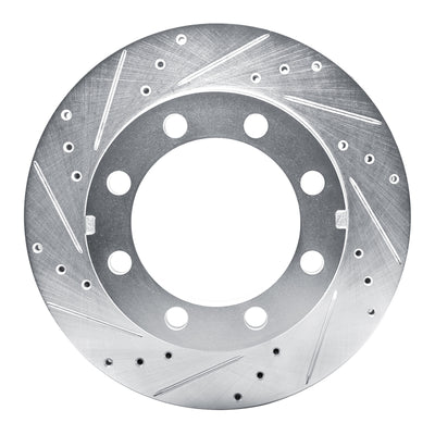 R1 77-93 Chevrolet K30 Front Left Drilled & Slotted Silver Brake Rotor