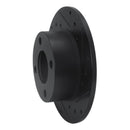 R1 82-98 Audi 5000 Rear Right Drilled & Slotted Black Brake Rotor