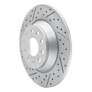 R1 16-25 Audi Tt Quattro Rear Left Drilled & Slotted Geo-Carbon Rotor