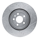 R1 14-23 Dodge Charger Front Right Drilled & Slotted Silver Brake Rotor
