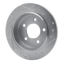 R1 93-04 Chrysler 300M Rear Left Drilled & Slotted Silver Brake Rotor