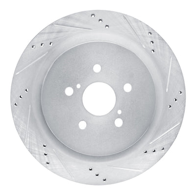 R1 16-22 Lexus RX350 Rear Right Drilled & Slotted Silver Brake Rotor