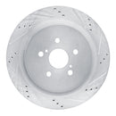 R1 16-22 Lexus RX350L Rear Drilled & Slotted Silver Brake Rotor Set