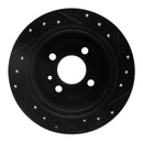 R1 84-91 BMW 325IS Rear Left Drilled & Slotted Black Brake Rotor
