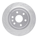 R1 10-16 Cadillac SRX Rear Left Drilled & Slotted Silver Brake Rotor