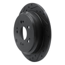 R1 05-10 Honda Odyssey Rear Left Drilled & Slotted Black Brake Rotor