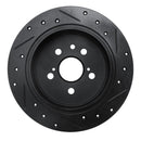 R1 94-95 Toyota Celica Rear Left Drilled & Slotted Black Brake Rotor