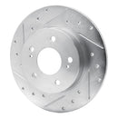 R1 94-04 Infiniti I30 Rear Left Drilled & Slotted Silver Brake Rotor