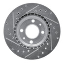R1 87-93 Saab 900 Front Right Drilled & Slotted Silver Brake Rotor
