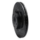 R1 10-16 Hyundai Genesis Coupe Front Right Drilled & Slotted Black Brake Rotor