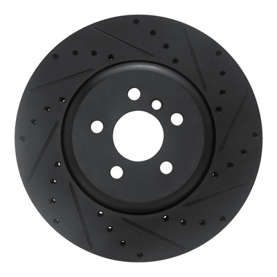 R1 17-25 BMW 330I Front Right Drilled & Slotted Black Brake Rotor