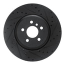 R1 17-25 BMW 330I Front Right Drilled & Slotted Black Brake Rotor