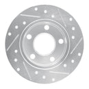 R1 98-01 Audi A6 Quattro Rear Left Drilled & Slotted Silver Brake Rotor