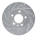 R1 82-90 Volvo 760 Series Front Left Drilled & Slotted Silver Brake Rotor
