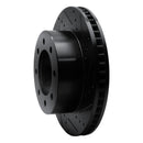 R1 03-08 Dodge Ram 3500 Front Right Drilled & Slotted Black Brake Rotor