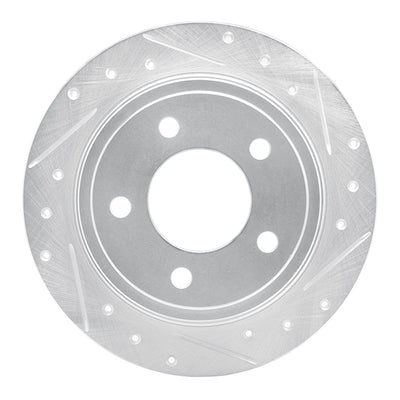 R1 93-04 Chrysler Concorde Rear Right Drilled & Slotted Silver Brake Rotor