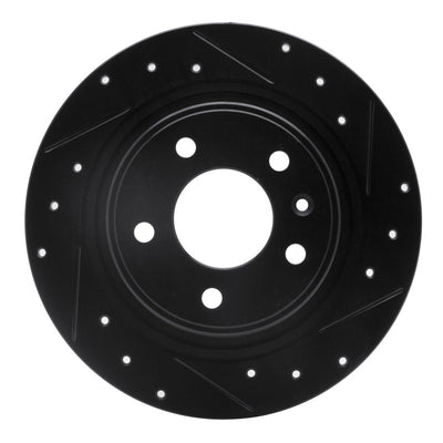 R1 11-19 Buick Verano Rear Right Drilled & Slotted Black Brake Rotor