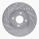 R1 14-23 Ford Fiesta Front Drilled & Slotted Silver Brake Rotor Set