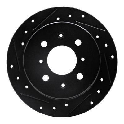 R1 88-01 Acura Integra Rear Left Drilled & Slotted Black Brake Rotor