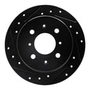 R1 90-01 Acura Integra Front & Rear Drilled & Slotted Black Brake Rotor Set