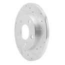 R1 04-16 Buick ALLURE Rear Right Drilled & Slotted Silver Brake Rotor