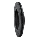 R1 84-87 Audi 4000 Quattro Front Left Drilled & Slotted Black Brake Rotor
