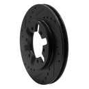 R1 85-97 Nissan 720 DATSUN Front Left Drilled & Slotted Black Brake Rotor