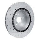 R1 08-14 Lexus IS F Rear Right Drilled & Slotted Silver Brake Rotor