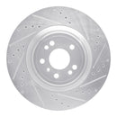 R1 13-19 Mercedes-Benz GL350 Front Right Drilled & Slotted Silver Brake Rotor