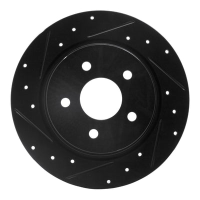 R1 2021-2025 Hyundai Tucson (Mexico) Rear Left Drilled & Slotted Black Brake Rotor