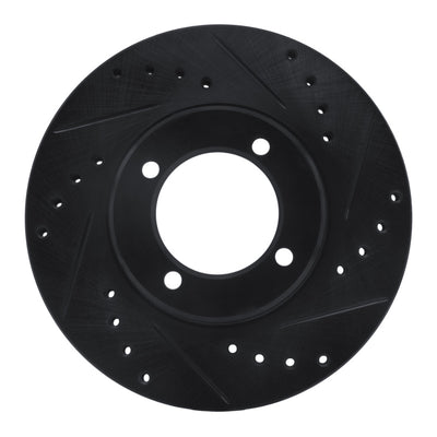 R1 84-87 Toyota Cressida Front Right Drilled & Slotted Black Brake Rotor