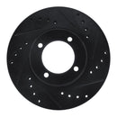 R1 84-87 Toyota Cressida Front Right Drilled & Slotted Black Brake Rotor