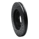 R1 03-09 Chrysler PT Cruiser Front Right Drilled & Slotted Black Brake Rotor