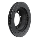 R1 95-99 Ford F-350 4WD (Excl Super Duty) Front Right Drilled & Slotted Black Brake Rotor