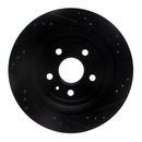 R1 10-15 Chevrolet Camaro Front & Rear Drilled & Slotted Black Brake Rotor Set