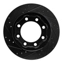 R1 77-93 Chevrolet V30 & V3500 Pickup Front Right Drilled & Slotted Black Brake Rotor