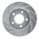 R1 70-93 Ford Taurus (Excl SHO) Front Left Drilled & Slotted Silver Brake Rotor