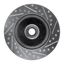 R1 86-92 Jeep COMANCHE Front Left Drilled & Slotted Silver Brake Rotor