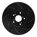 R1 04-08 Acura TL Front Drilled & Slotted Black Rotors