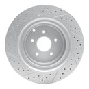 R1 09-24 Infiniti Q70 Rear Right Drilled & Slotted Geo-Carbon Rotor