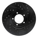 R1 71-97 Jaguar Vanden Plas Front Left Drilled & Slotted Black Brake Rotor