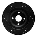 R1 Concepts 16-25 Mazda MX-5 Miata Drilled & Slotted Black Disc Brake Rotor Set - Rear
