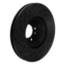 R1 93-97 BMW 850CI Front Right Drilled & Slotted Black Brake Rotor