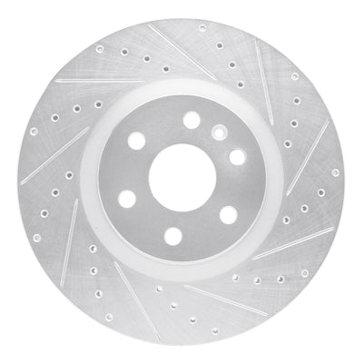 R1 10-16 Cadillac SRX Front Right Drilled & Slotted Silver Brake Rotor