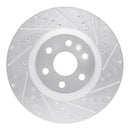 R1 10-16 Cadillac SRX Front Right Drilled & Slotted Silver Brake Rotor