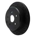 R1 86-97 Toyota Previa Rear Right Drilled & Slotted Black Brake Rotor