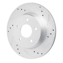 R1 17-25 Nissan Qashqai (Canada) Rear Right Drilled & Slotted Silver Brake Rotor
