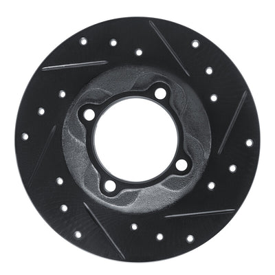 R1 81-85 Mazda GLC Front Right Drilled & Slotted Black Brake Rotor