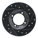 R1 81-85 Mazda GLC Front Right Drilled & Slotted Black Brake Rotor