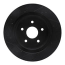R1 04-06 Dodge Ram 1500 Pickup Rear Right Drilled & Slotted Black Brake Rotor